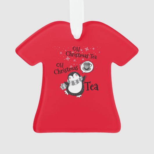 Oh Christmas Tea Penguin Lover - Tea Drinker オーナメント (裏面)