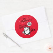 Oh Christmas Tea Penguin Lover - Tea Drinker ラウンドシール (封筒)