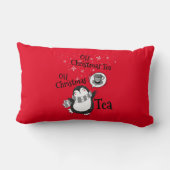 Oh Christmas Tea Penguin Lover - Tea Drinker ランバークッション (裏面)