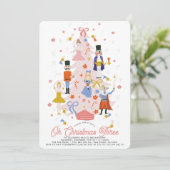 Oh Christmas Three ピンクのくるみ割り人形の女の子 誕生日 招待状 (スタンド正面)