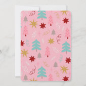 Oh Christmas Three Christmas Pink 3rd Birthday 招待状 (裏面)