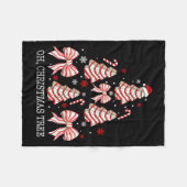 Oh Christmas Tree Cakes Debbie Becky Jen Cake Love フリースブランケット (正面(横))