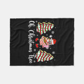 Oh Christmas Tree Cakes Debbie Becky Jen Cake Love フリースブランケット (正面(横))