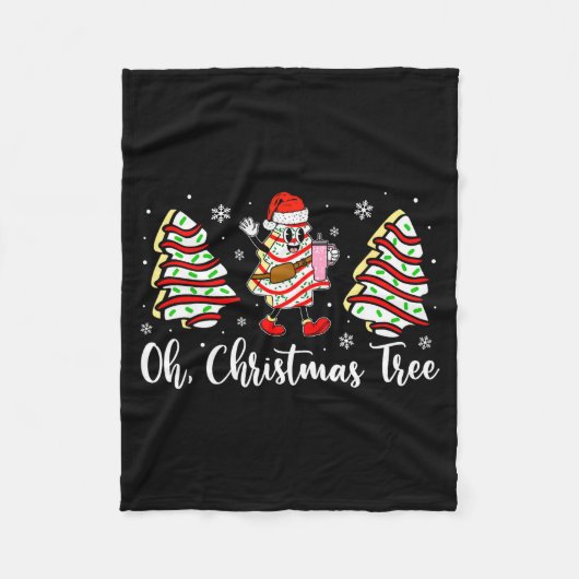 Oh Christmas Tree Cakes Debbie Becky Jen Cake Love フリースブランケット (正面)