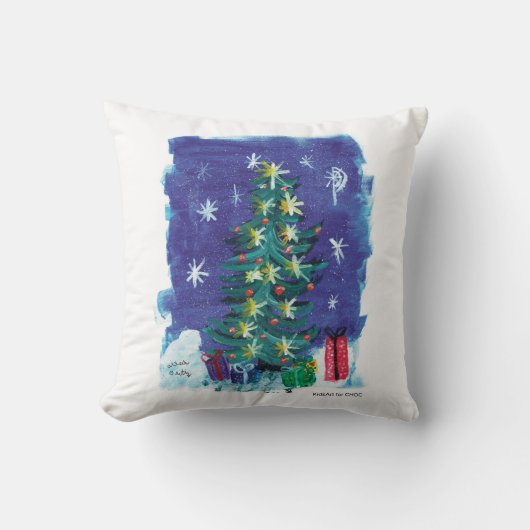 Oh Christmas Tree - Kids Art for CHOC クッション (正面)