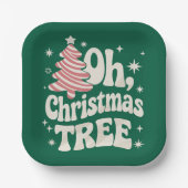 Oh Christmas Tree Light Merry Christmas Xmas  ペーパープレート (正面)