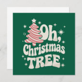 Oh Christmas Tree Light Merry Christmas Xmas  招待状 (正面/裏面)