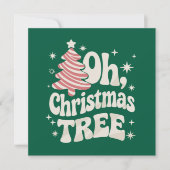 Oh Christmas Tree Light Merry Christmas Xmas  招待状 (正面)