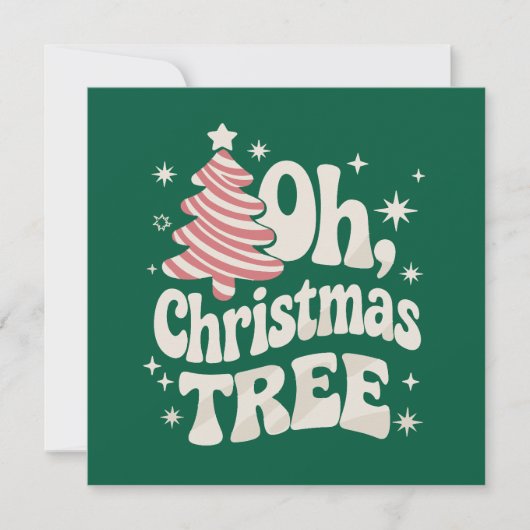 Oh Christmas Tree Light Merry Christmas Xmas  招待状 (正面)