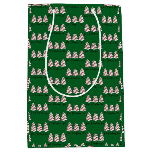 Oh Christmas Tree Little Debbie Cakes Gift Bag ミディアムペーパーバッグ (正面)