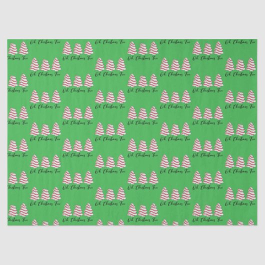 Oh Christmas Tree Little Debbie Cakes Gift Wrap 薄葉紙 (正面)