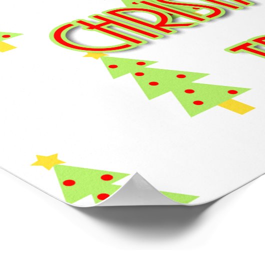 oh christmas tree mid century design retro ポスター (角)