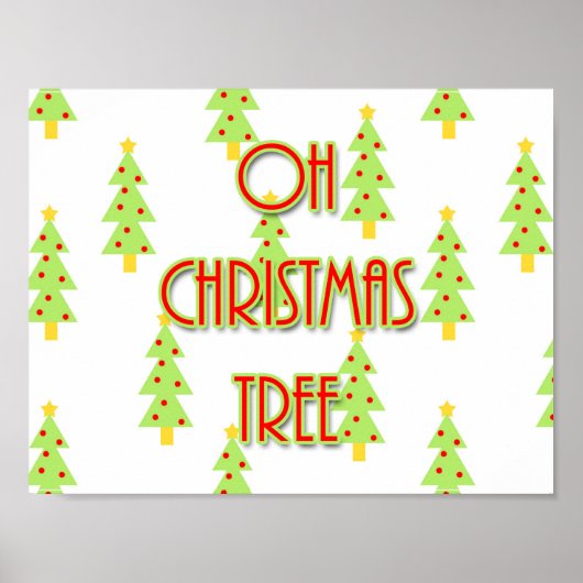 oh christmas tree mid century design retro ポスター (正面)
