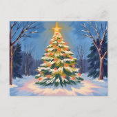 Oh Christmas Tree Watercolor シーズンポストカード (正面)