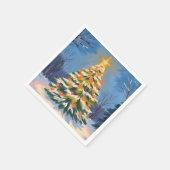 Oh Christmas Tree Watercolor Painting Holiday スタンダードカクテルナプキン (角)