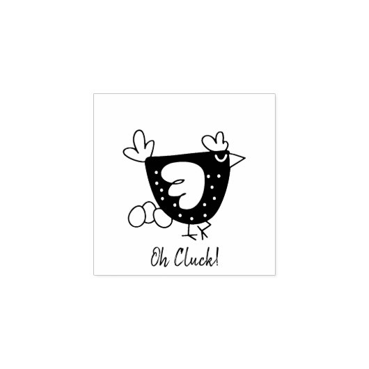 "Oh Cluck!" Chicken Egg Stamp ラバースタンプ (インプリント)