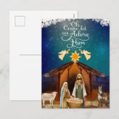 "Oh Come Let Us Adore Him" ナタビティ・クリスマス シーズンポストカード (正面/裏面)