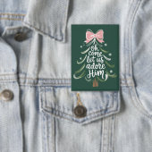 Oh Come Let Us Adore Him Christian Xmas Religious 缶バッジ (インサイチュ)