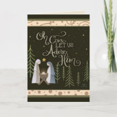 Oh Come Let Us Adore Him Jesus Christmas カード (正面)