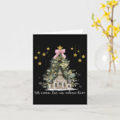 Oh Come Let Us Adore Him Jesus Christmas Xmas Tree カード (黄色い花)