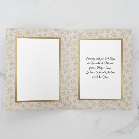 "Oh Come Let Us Adore Him" Nativity Christmas カード (内部)