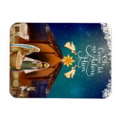 "Oh Come Let Us Adore Him" Nativity Christmas マグネット (横)
