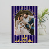 Oh Come Let Us Adore Him Nativity Christmas Photo 箔シーズンカード (立ち正面)