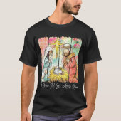 Oh Come Let Us Adore Him Nativity Scene Christian Tシャツ (正面)