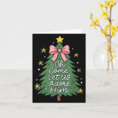 Oh Come Let Us Adore Him Toddler Girl Christian Ch カード (黄色い花)