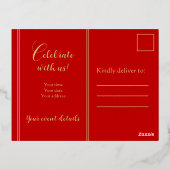 Oh Come Let Us Christmas Invitation Post Card 箔シーズンポストカード (裏面)