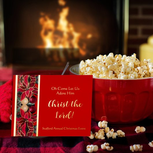 Oh Come Let Us Christmas Invitation Post Card 箔シーズンポストカード