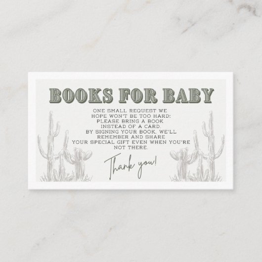 Oh Cowboy Collection -ベビーカード用の書籍 エンクロージャーカード (正面)