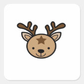 Oh Cute Deer Minimal Design  スクエアシール (正面)