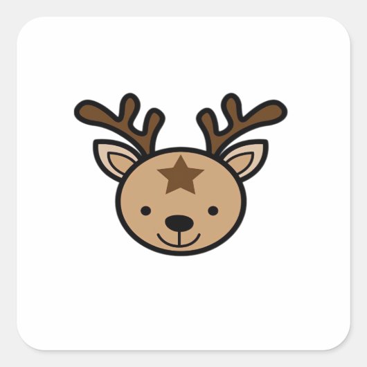 Oh Cute Deer Minimal Design スクエアシール (正面)