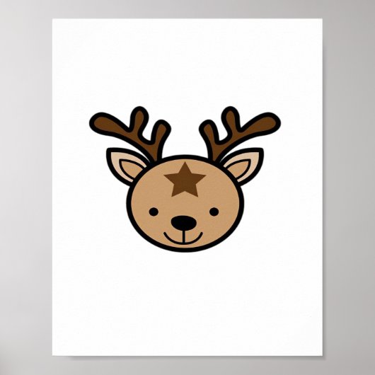 Oh Cute Deer Minimal Design  ポスター (正面)