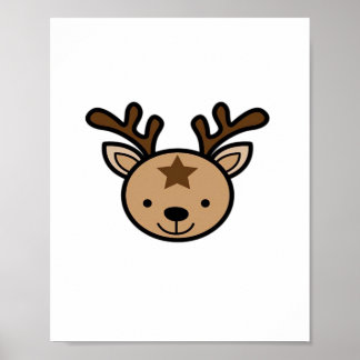 Oh Cute Deer Minimal Design  ポスター