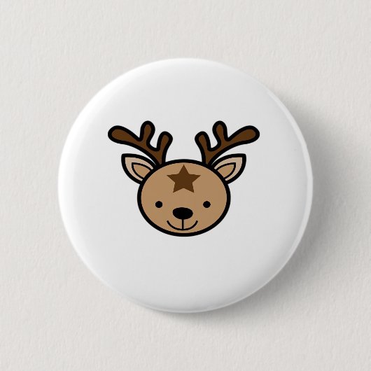 Oh Cute Deer Minimal Design  缶バッジ (正面)