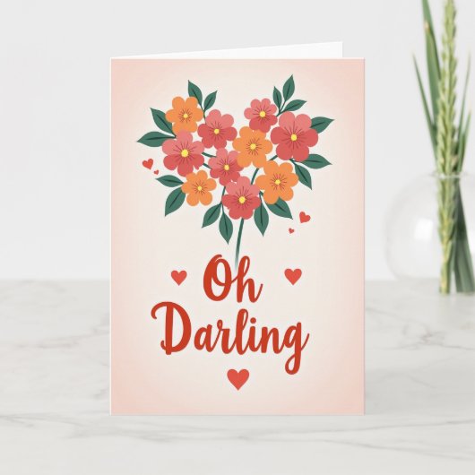 Oh Darling 花とハートのカード カード (正面)