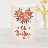 Oh Darling 花とハートのカード カード (黄色い花)