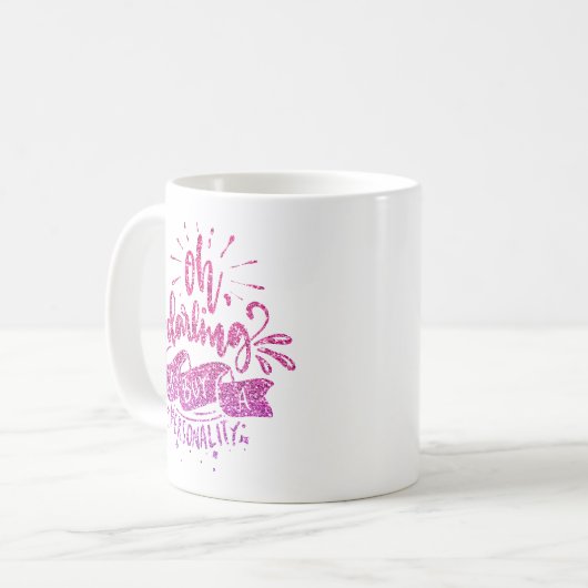 OH DARLING GOパーソナ買ルグリッタータイポグラフィ コーヒーマグカップ (正面左)