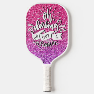 OH DARLING GOパーソナ買ルグリッタータイポグラフィ ピックルボールラケット