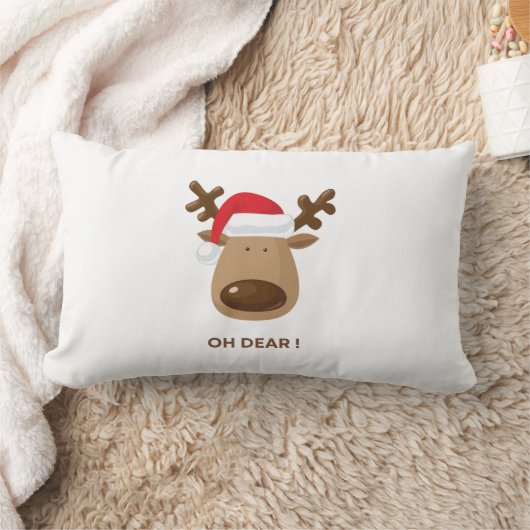 Oh Dear Funny Reindeer Christmas for mom ランバークッション (ブランケット)