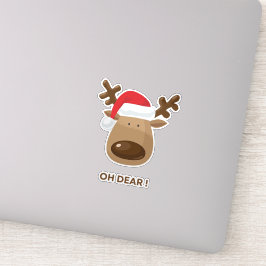 Oh Dear Funny Reindeer Christmas for Nature Lovers シール