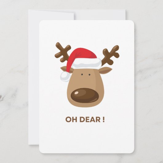 Oh Dear Funny Reindeer Christmas Youth groups シーズンカード (正面)