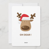 Oh Dear Funny Reindeer Christmas Youth groups シーズンカード (裏面)