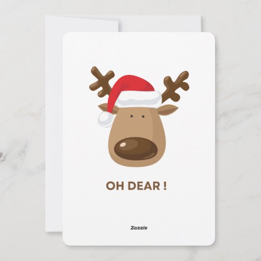 Oh Dear Funny Reindeer Christmas Youth groups シーズンカード (裏面)