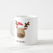 Oh Dear Funny Reindeer Holiday for families コーヒーマグカップ (正面左)