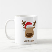 Oh Dear Funny Reindeer Holiday for families コーヒーマグカップ (左)