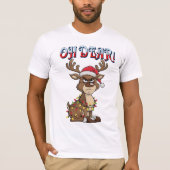 Oh Dear Grumpy Reindeer Christmas Lights Funny  Tシャツ (正面)