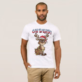 Oh Dear Grumpy Reindeer Christmas Lights Funny  Tシャツ (正面フル)